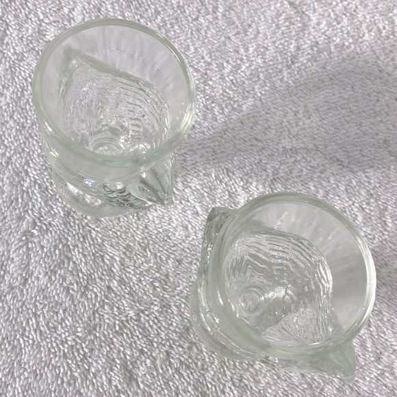 Vintage Clear Glass Chicken Shaped Egg Cups Shot Glasses x2 - Picture 6 of 8